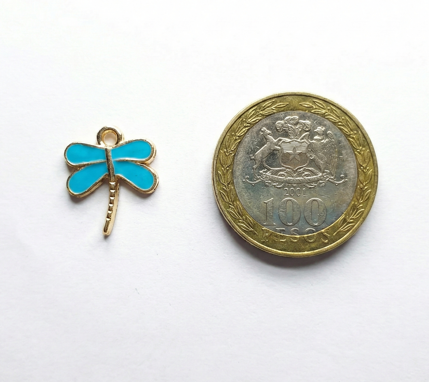 Dije Libelula Celeste 13x15mm