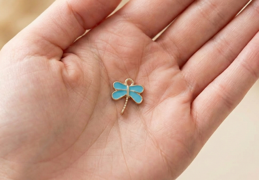 Dije Libelula Celeste 13x15mm