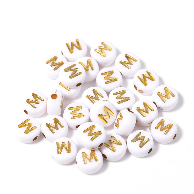 Letras Acrílicas Dorado Redondo A-Z
