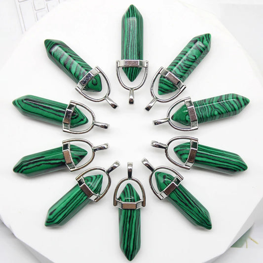 Colgante Punta Malaquita Reconstituida