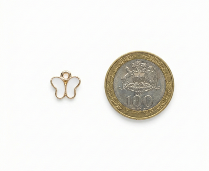 Dije Mariposa Blanca Chica 8x8mm