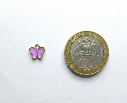 Dije Mariposa Lila Chica 8x8mm