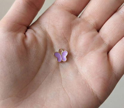 Dije Mariposa Lila Chica 8x8mm