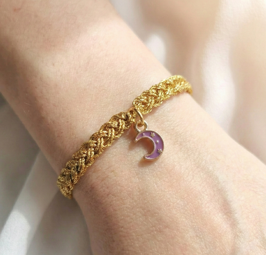 Dije Media Luna Morado 12x8mm