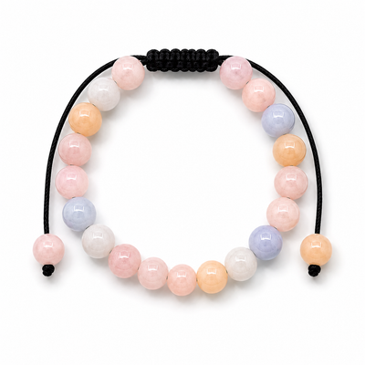 Pulsera Morganita Natural Tejida 8mm