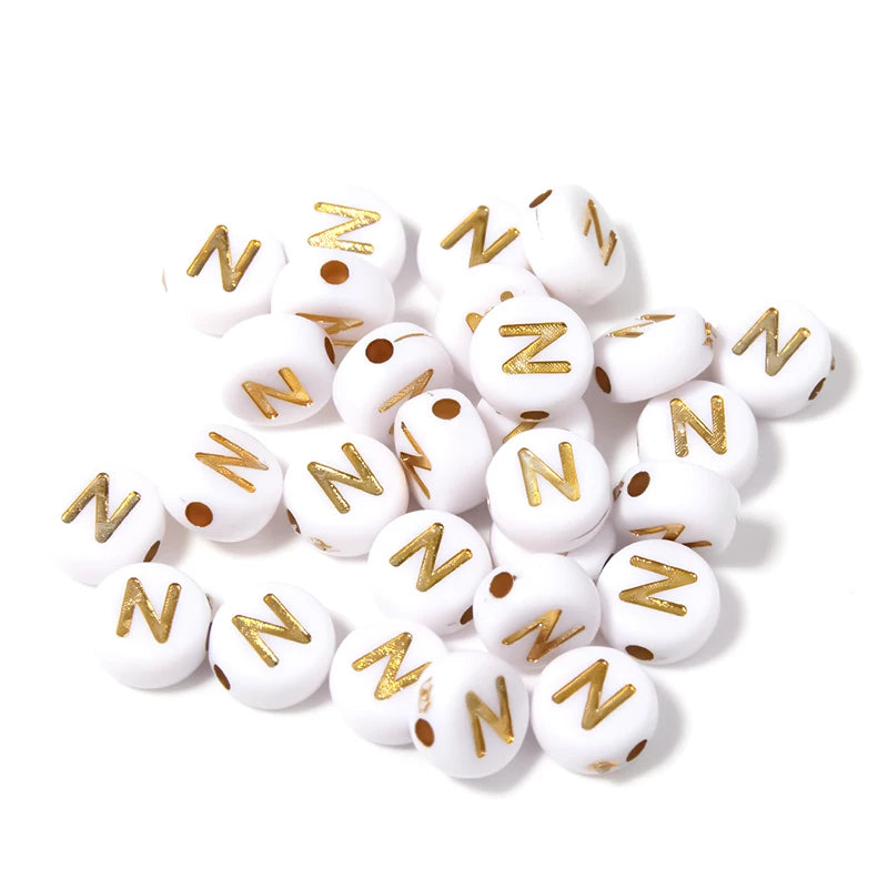Letras Acrílicas Dorado Redondo A-Z