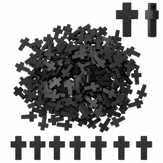 Cruz Madera Negro 22x15mm - 20pcs
