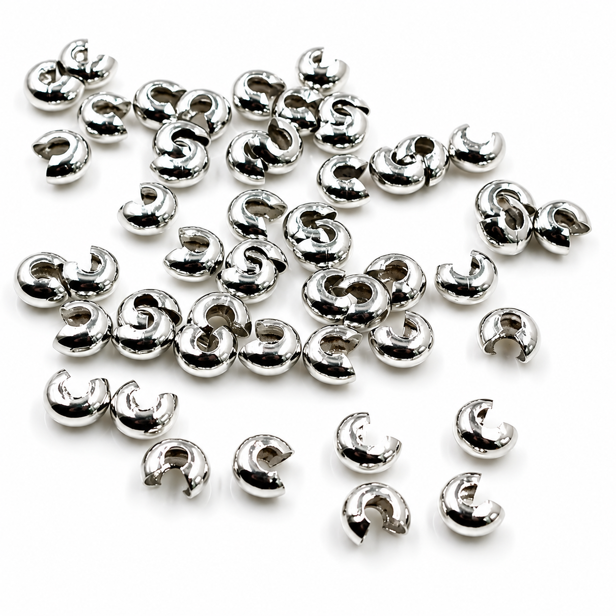 TAPANUDO CARACOL NIQUELADO FANTASIA 4mm - 100pcs