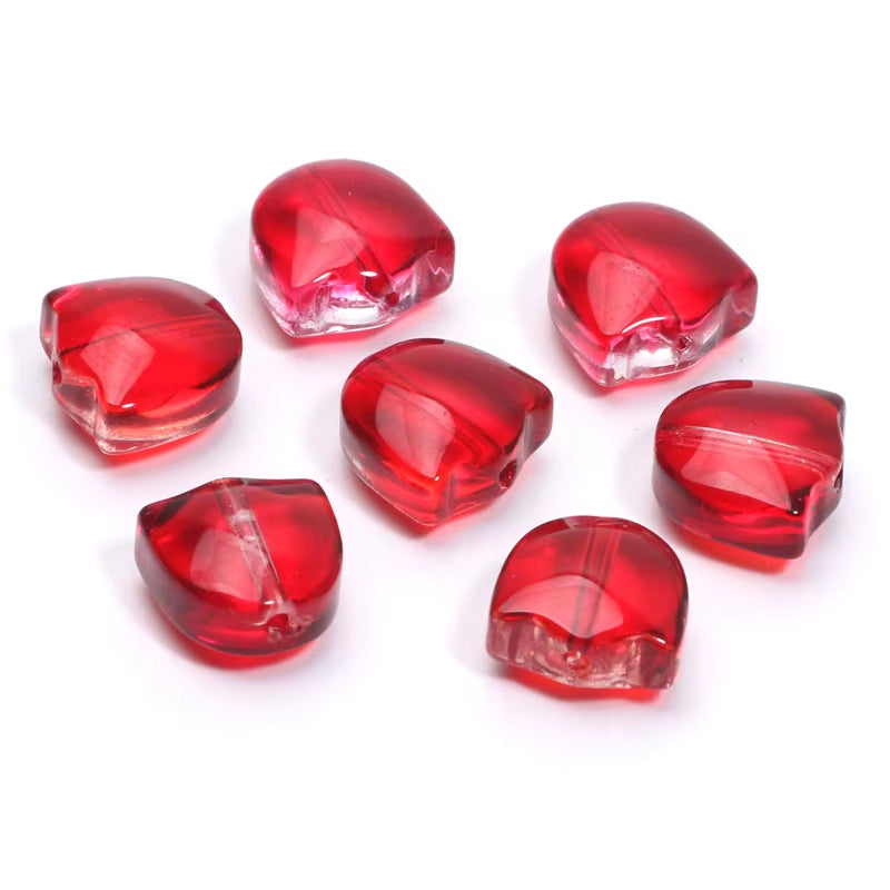 Cuentas Tulipanes Rojos con Hojas Verdes - 10 Unid