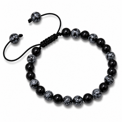 Pulsera Tejida Obsidiana Nevada 6mm