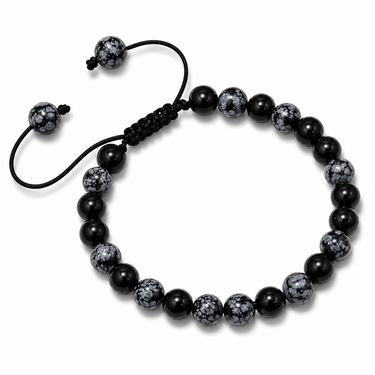 Pulsera Tejida Obsidiana Nevada 6mm