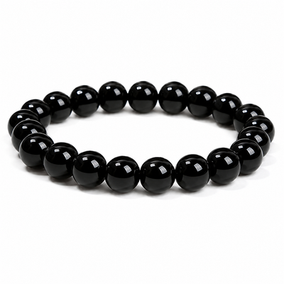 Pulsera Elasticada Onix Brillante 8mm