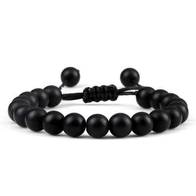 Pulsera Onix Mate Natural Tejida 8mm