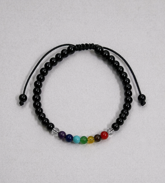 Pulsera 7 chakras Con Onix 4mm