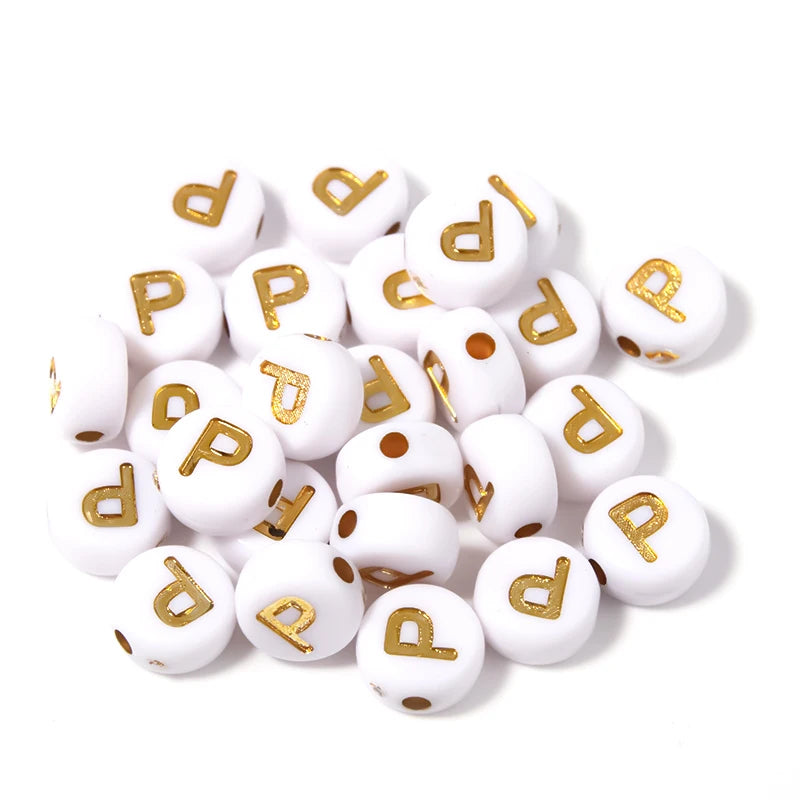 Letras Acrílicas Dorado Redondo A-Z