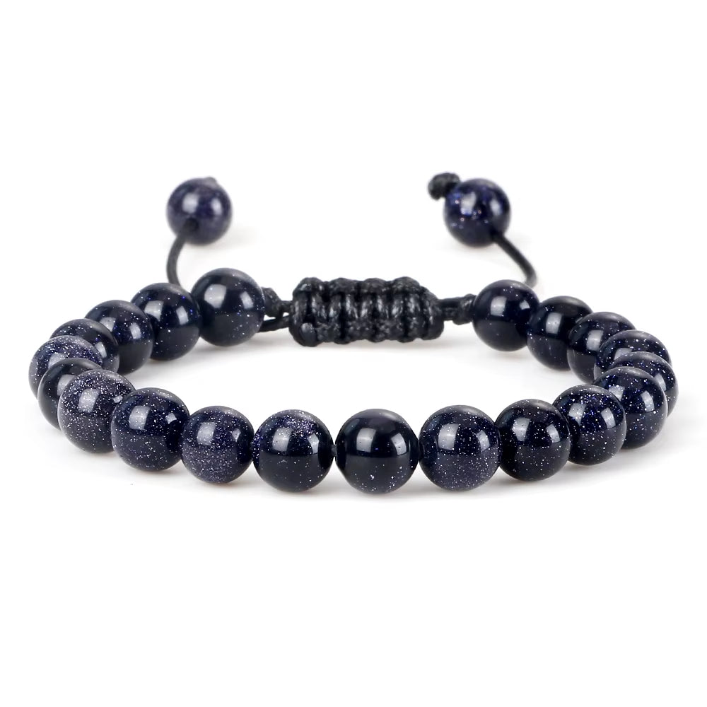 Pulsera Piedra Estrella Natural Tejida 8mm