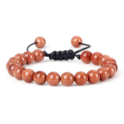 Pulsera Piedra Sol Natural Tejida 8mm