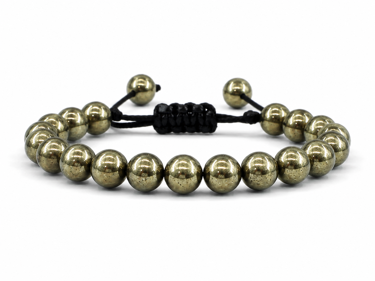 Pulsera Pirita Natural Tejida 8mm