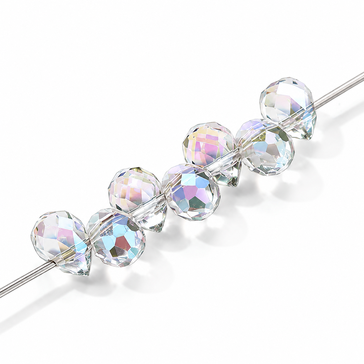 Gota Cristal Gris Claro Tornasol 8mm - 20 PCS