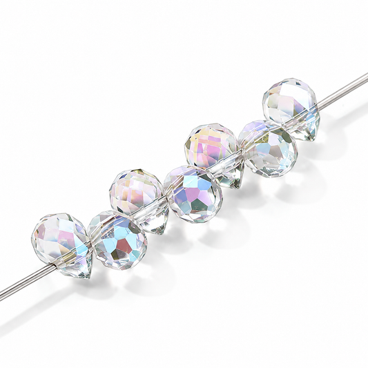 Gota Cristal Gris Claro Tornasol 8mm - 20 PCS