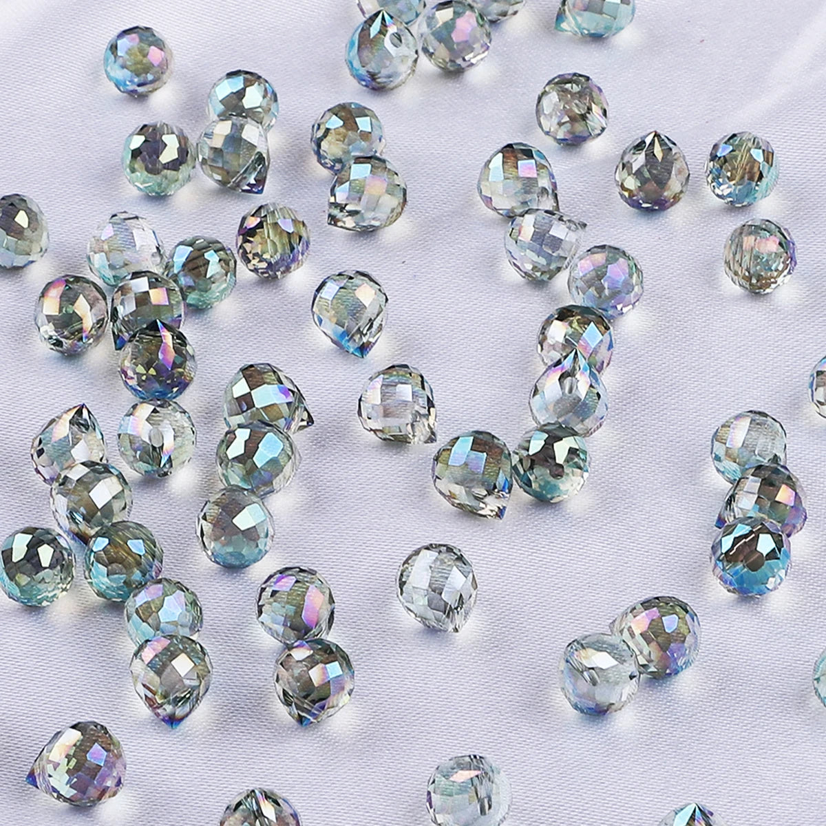Gota Cristal Gris Claro Tornasol 8mm - 20 PCS