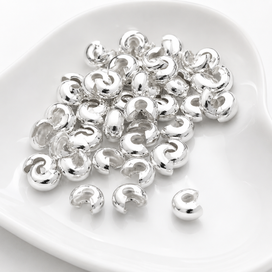 TAPANUDO CARACOL PLATEADO FANTASIA 4mm - 100pcs