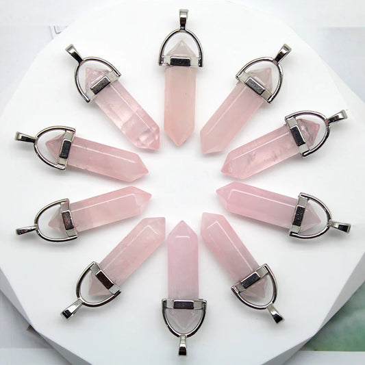 Colgante Punta Cuarzo Rosado