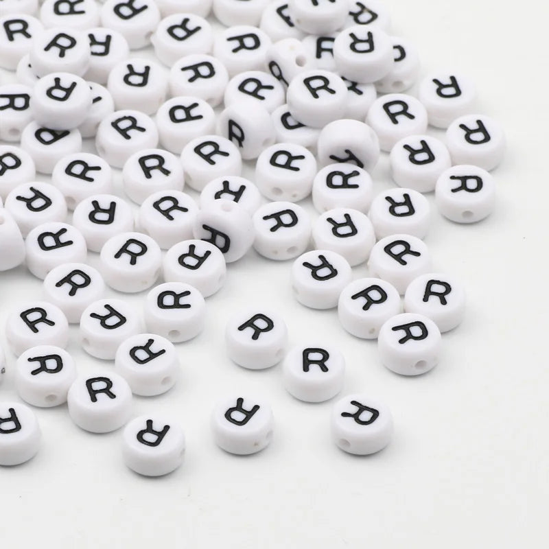 Letras Acrílicas Blanco Redondo A-Z