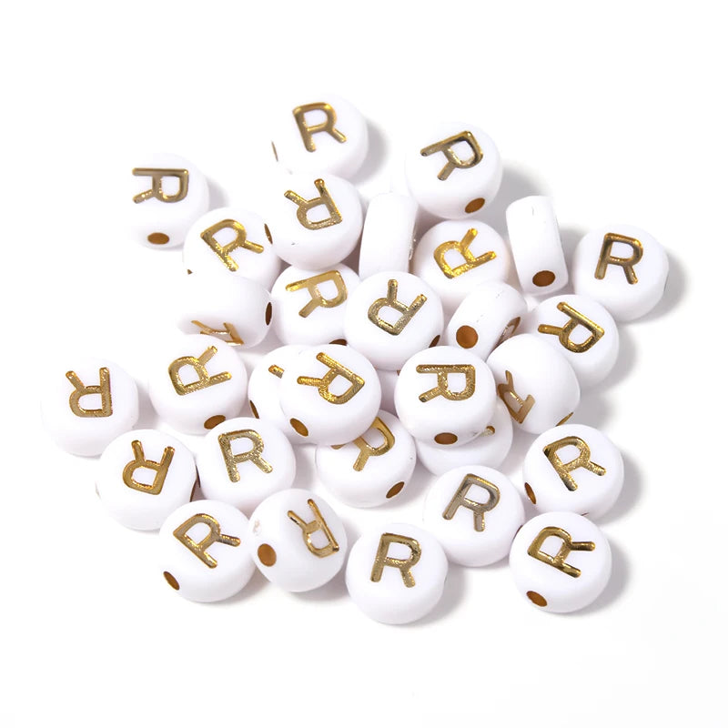 Letras Acrílicas Dorado Redondo A-Z