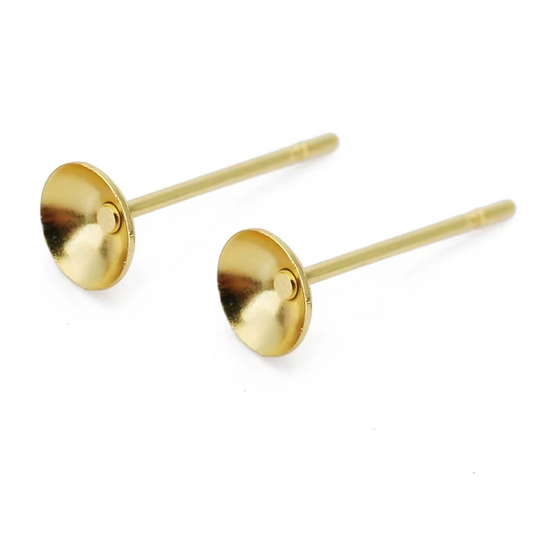 Base De Aro Copa Acero Dorado 6mm - 140 Unid