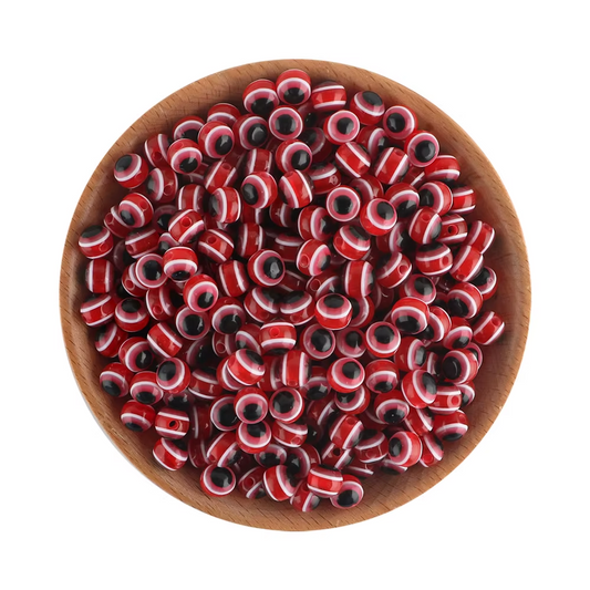 Ojos Turcos Rojos de Plástico - 100 Unid.