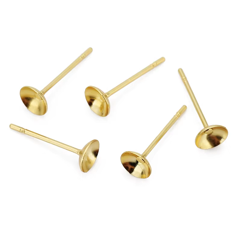 Base De Aro Copa Acero Dorado 6mm - 140 Unid