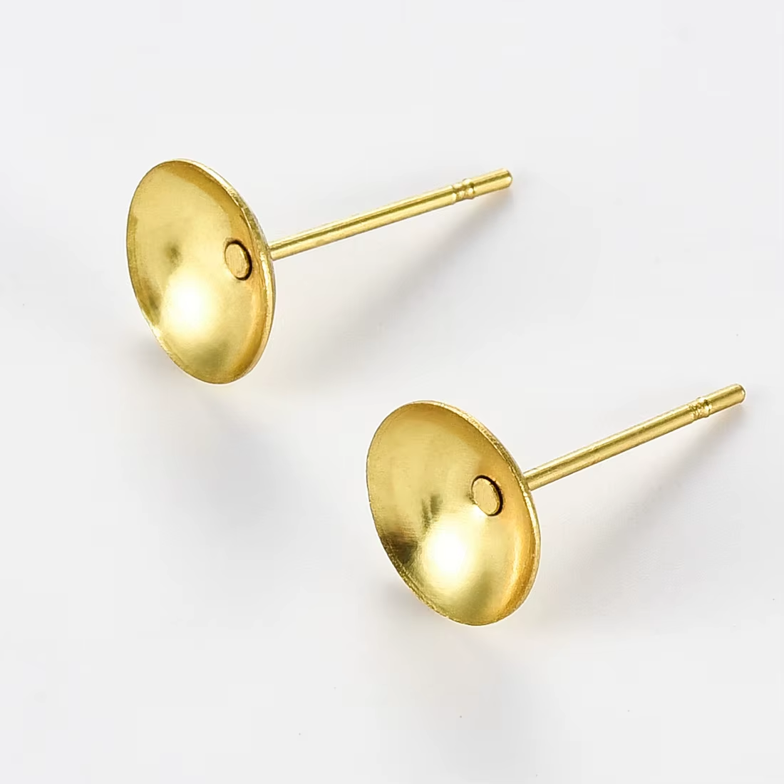 Base De Aro Copa Acero Dorado 8mm - 140 Unid