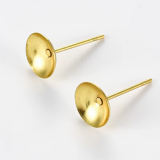 Base De Aro Copa Acero Dorado 8mm - 140 Unid