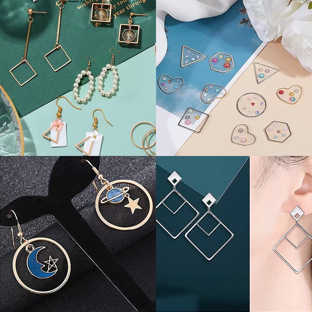 Figuras Geometricas De Metal Dorado 2.5cm - 10 Unid.