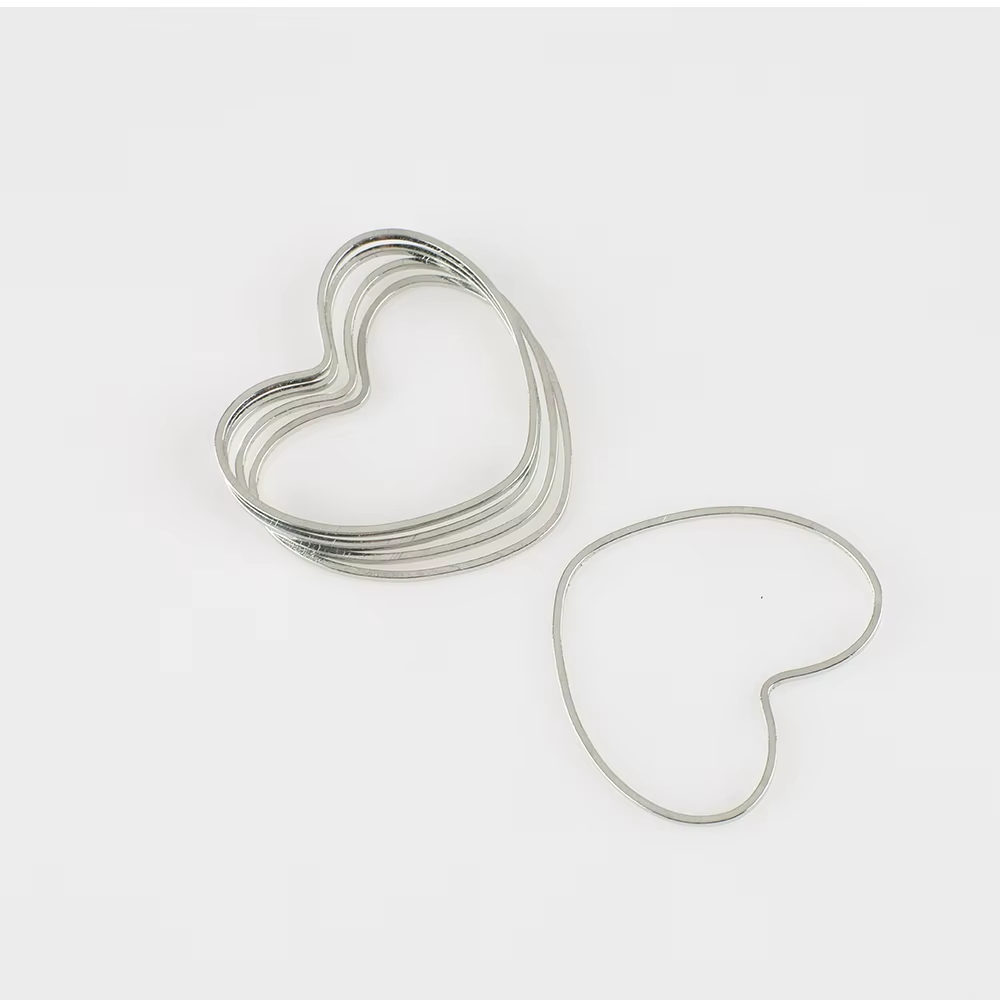 Figuras Geometricas De Metal Plateado 2.5cm - 10 Unid.