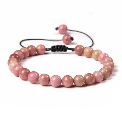 Pulsera Rodocrosita Natural Tejida 8mm
