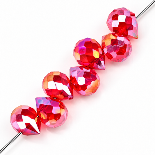 Gota Cristal Rojo Tornasol 8mm - 20 PCS