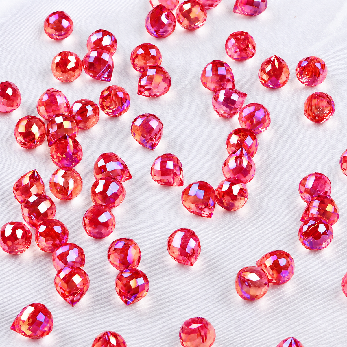 Gota Cristal Rojo Tornasol 8mm - 20 PCS