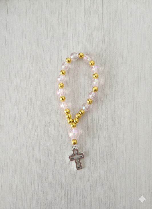 Pack 12 Denarios Rosa Claro Con Dorado