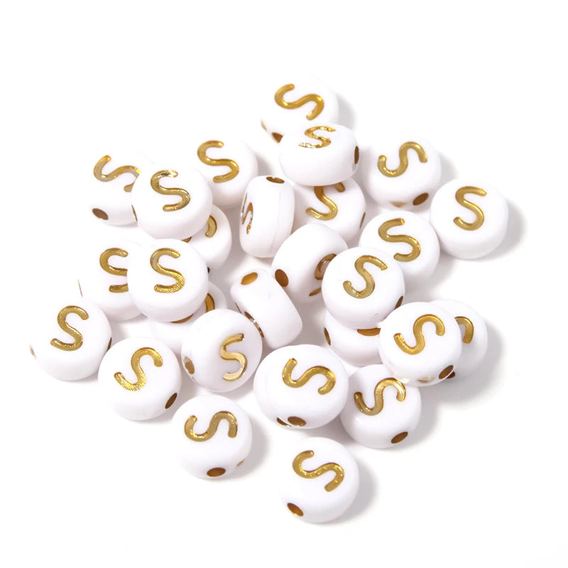Letras Acrílicas Dorado Redondo A-Z