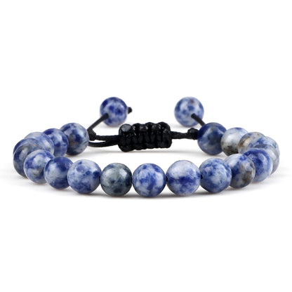 Pulsera Sodalita Natural Tejida 8mm