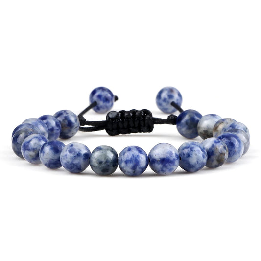 Pulsera Sodalita Natural Tejida 8mm