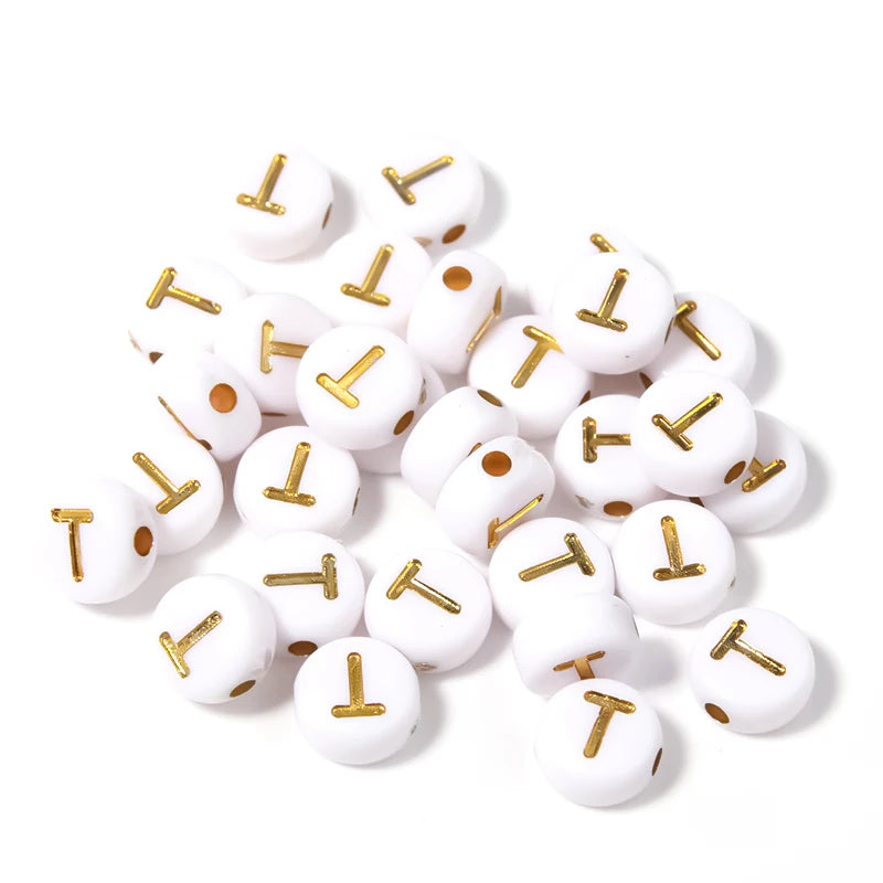 Letras Acrílicas Dorado Redondo A-Z