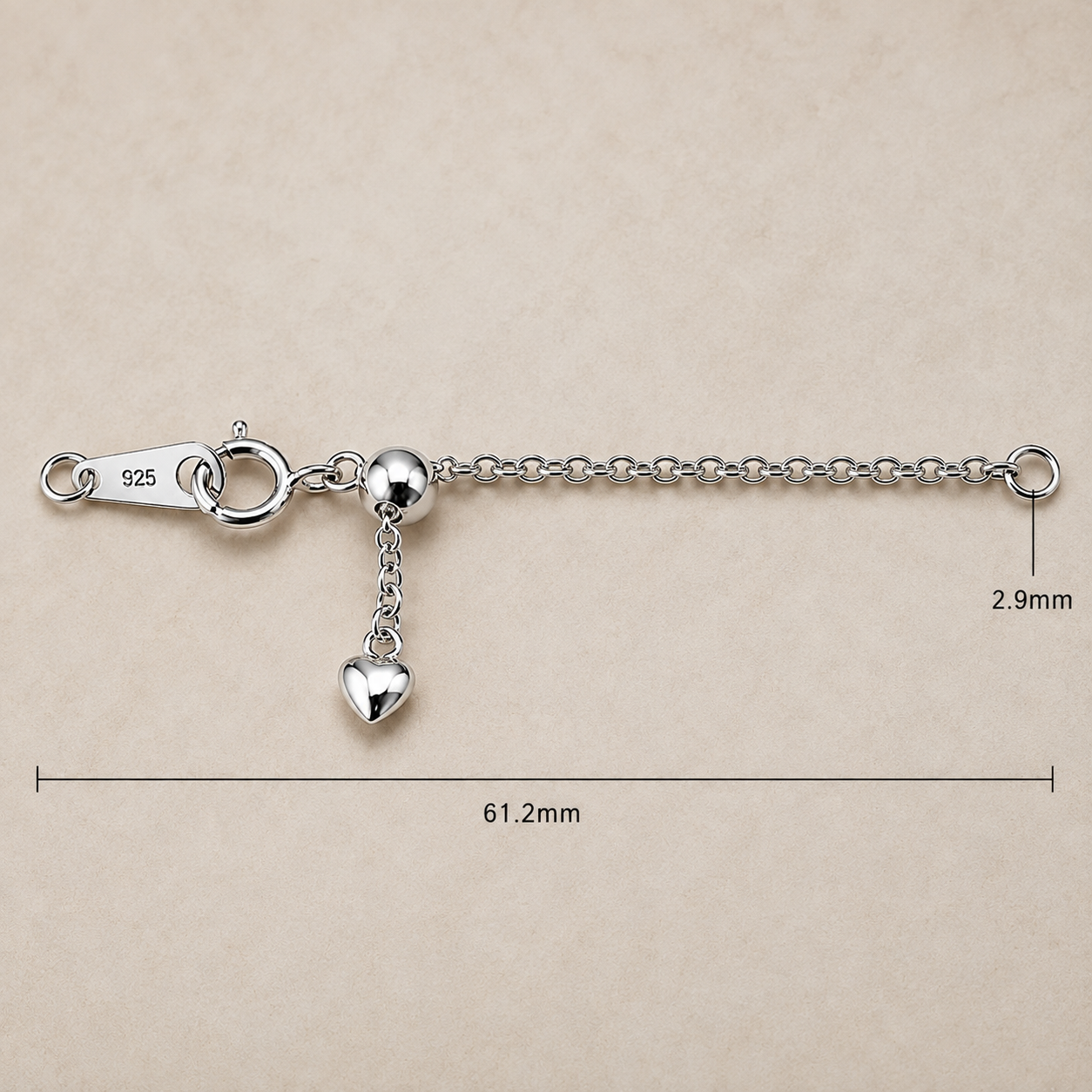 Cadena Extensible de Plata Pura S925