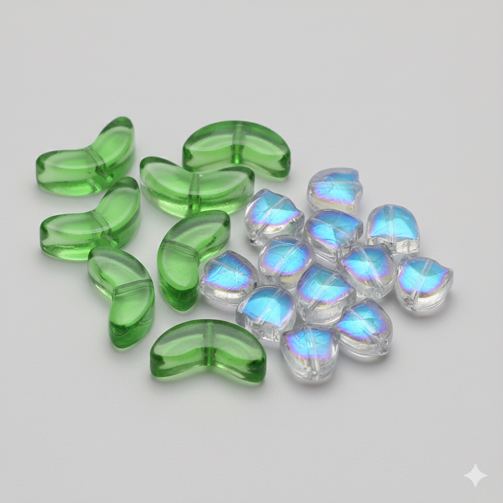 Cuentas Tulipanes Tornasol con Hojas Verdes - 10 Unid