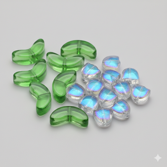 Cuentas Tulipanes Tornasol con Hojas Verdes - 10 Unid