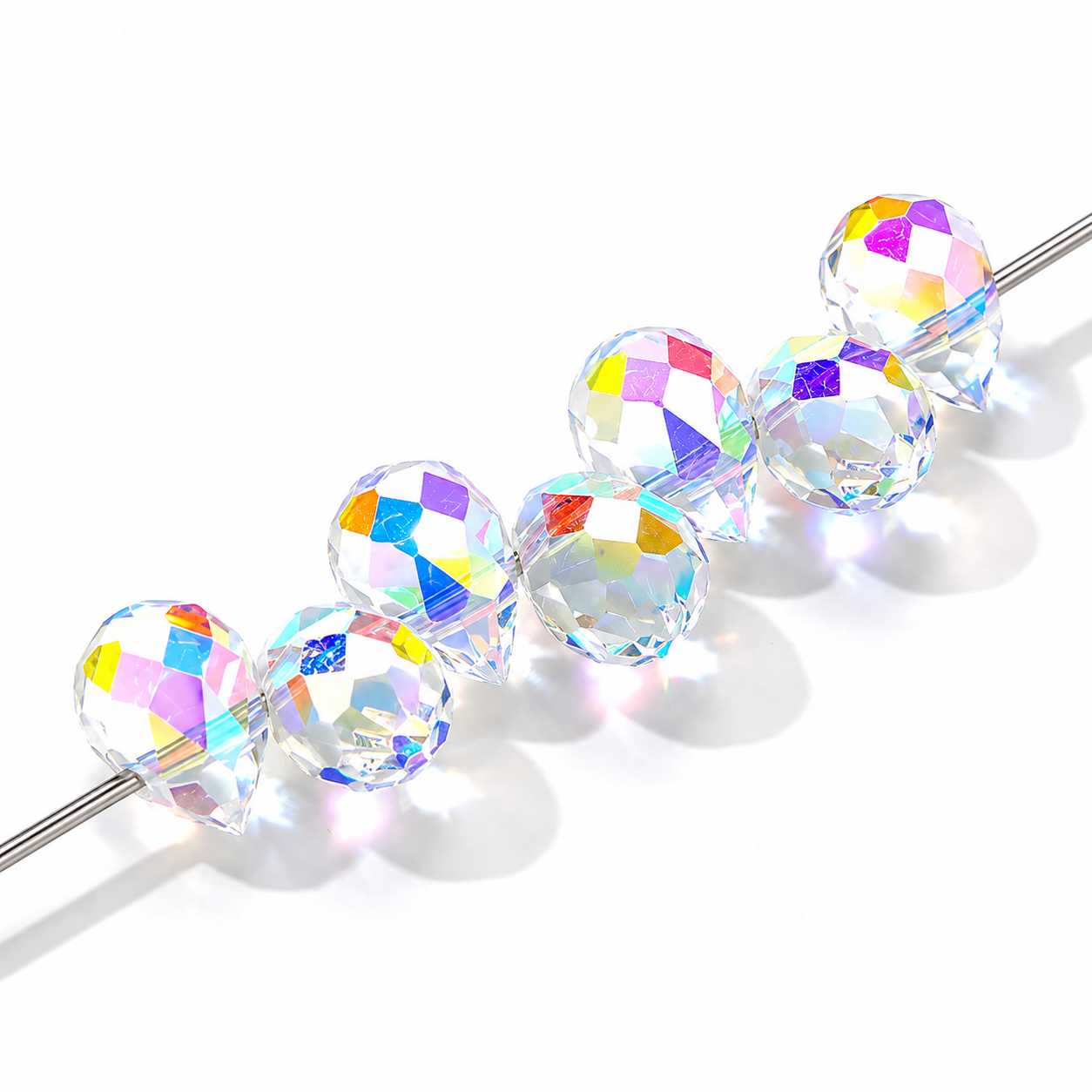 Gota Cristal Traslucido Tornasol 8mm - 20 PCS