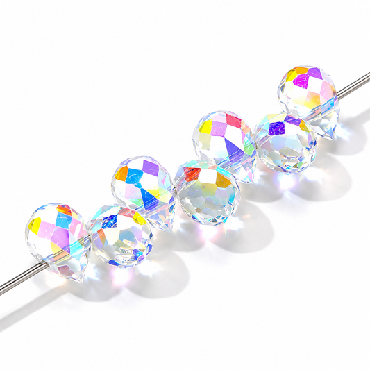 Gota Cristal Traslucido Tornasol 8mm - 20 PCS