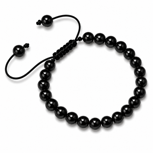 Pulsera Tejida Turmalina Negra 6mm